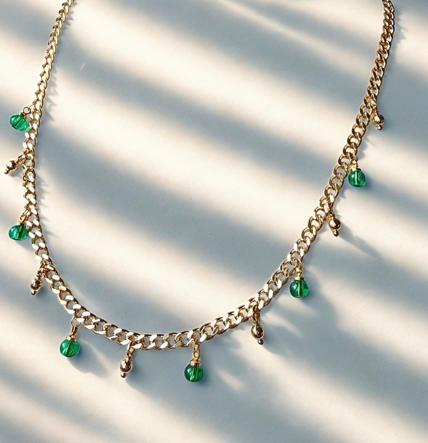 Green beaded chain