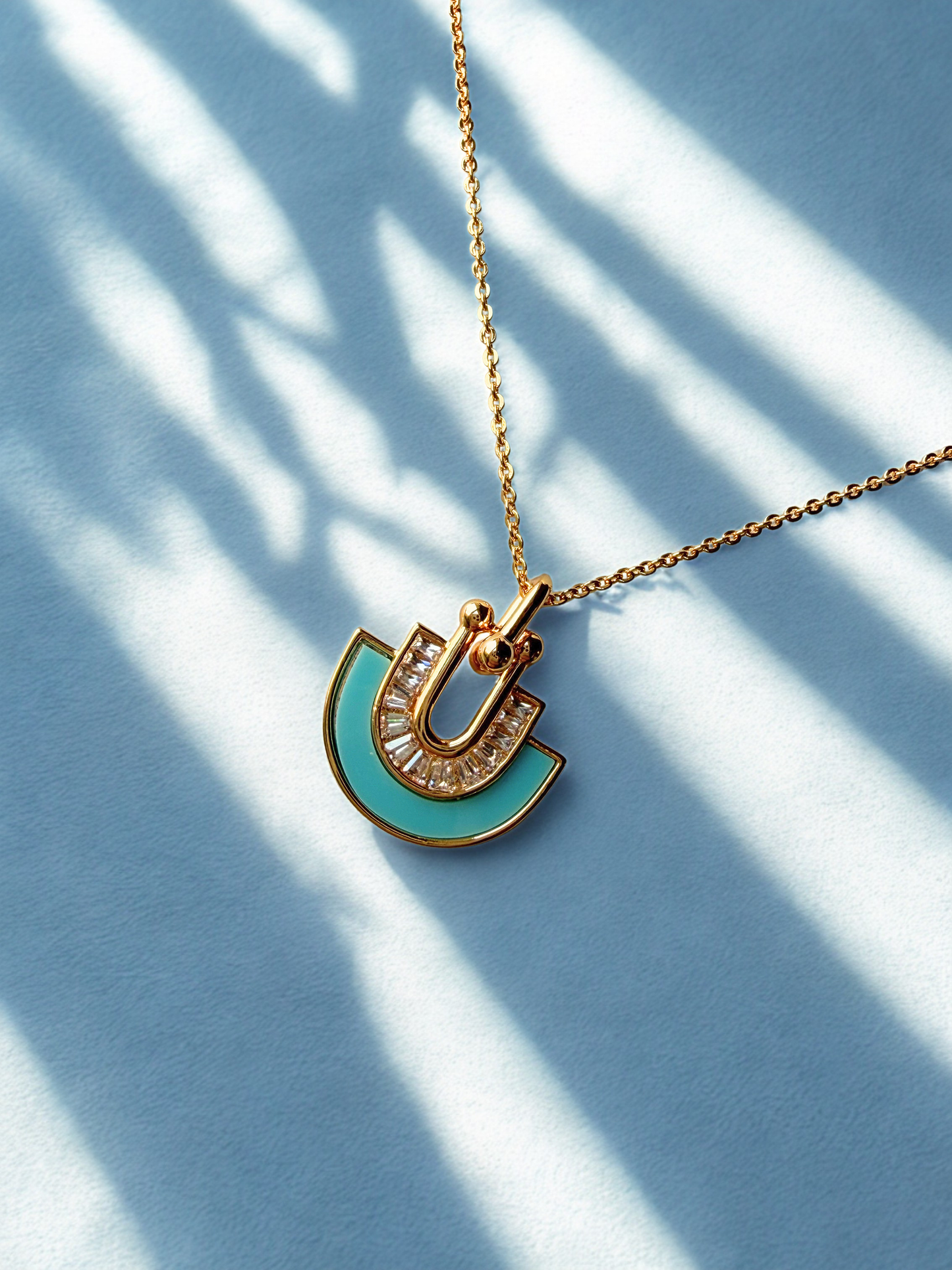 Blue baguette pendant