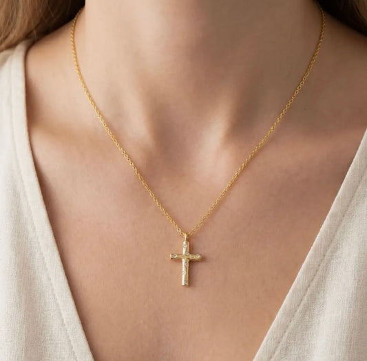 Studded cross pendant