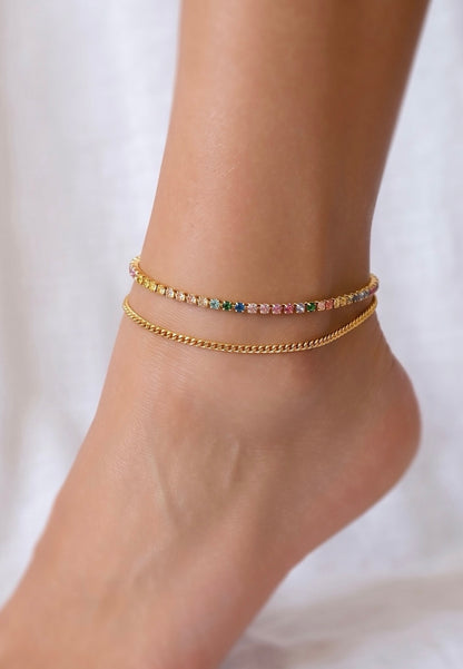Rainbow anklet