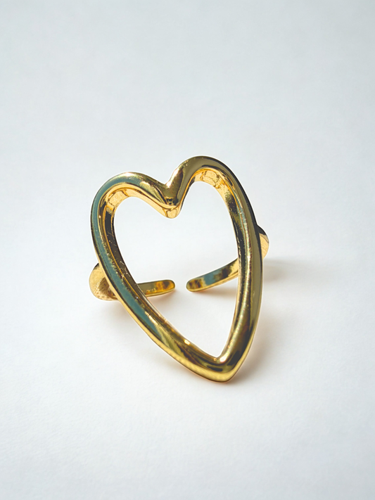 Open up- heart ring in yellow