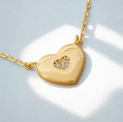 Studded heart pendant