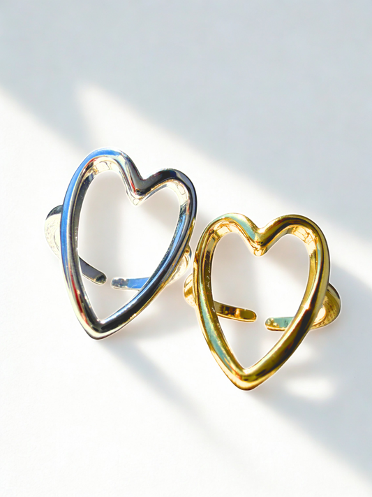 Open up- heart ring in yellow