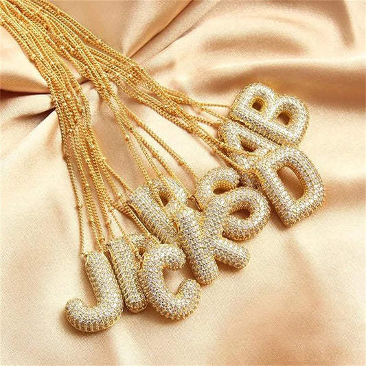 Fashion Creative Letter Necklace For Women Girls Personality Balloon Bubble Initial Pendant Neckalces Jewelry Accessories Gifts