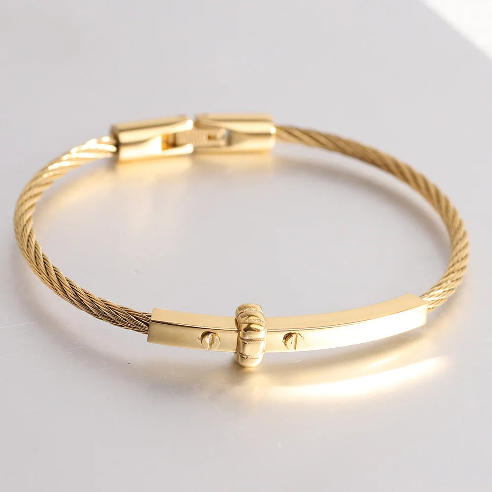 Stainless Steel Women Fashionable Wholesale Unisex Bracelet Bangle Cable Line Jewelry