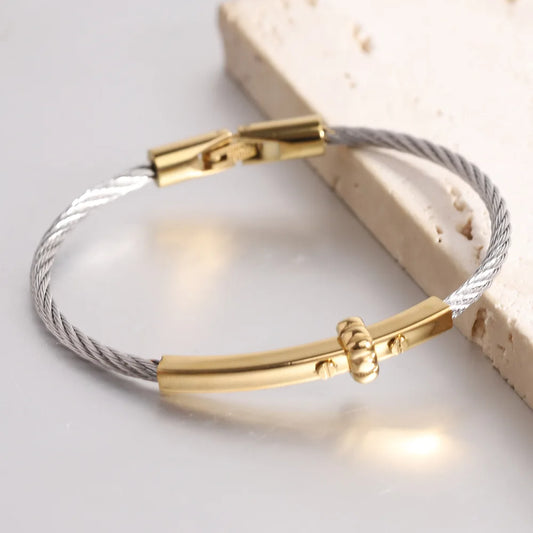 Stainless Steel Women Fashionable Wholesale Unisex Bracelet Bangle Cable Line Jewelry