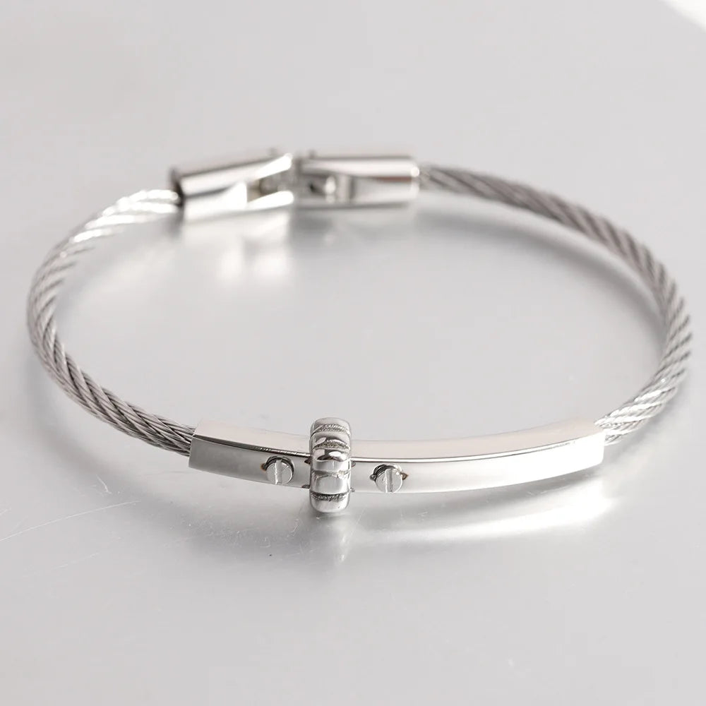 Stainless Steel Women Fashionable Wholesale Unisex Bracelet Bangle Cable Line Jewelry