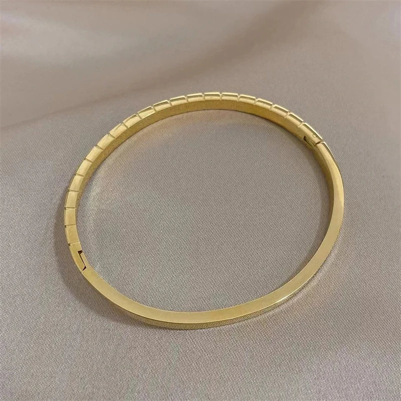 Minimalist Bangle Bracelet with Cubic zirconia stones