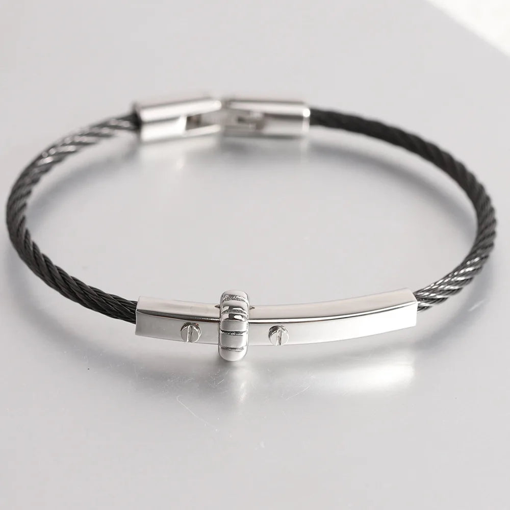 Stainless Steel Women Fashionable Wholesale Unisex Bracelet Bangle Cable Line Jewelry